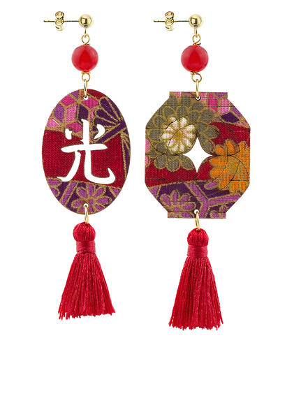 earrings-lantern-silk-tassel-red